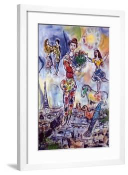 On the Roof of Paris-Marc Chagall-Framed Art Print