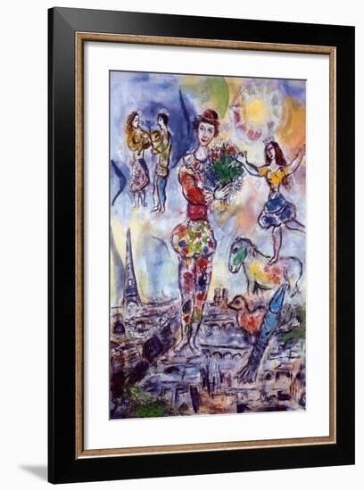 On the Roof of Paris-Marc Chagall-Framed Art Print