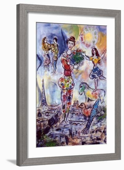 On the Roof of Paris-Marc Chagall-Framed Art Print