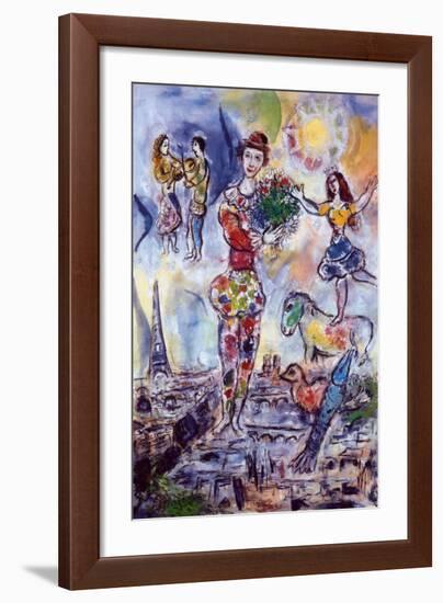 On the Roof of Paris-Marc Chagall-Framed Art Print