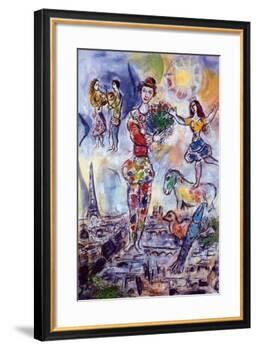 On the Roof of Paris-Marc Chagall-Framed Art Print