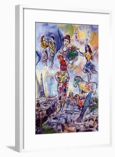 On the Roof of Paris-Marc Chagall-Framed Art Print