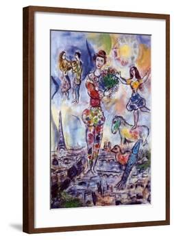 On the Roof of Paris-Marc Chagall-Framed Art Print