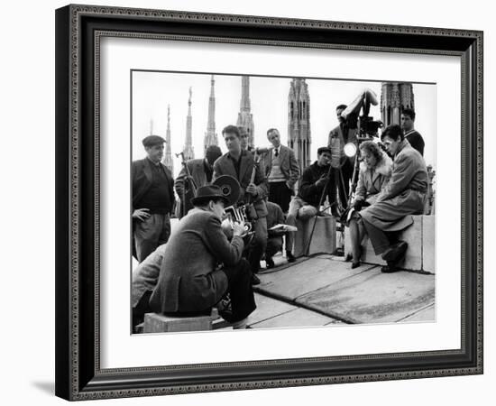 On the set of film "Rocco and his Brothers" , Luchino Visconti directs Annie Girardot and Alain Del-null-Framed Photo