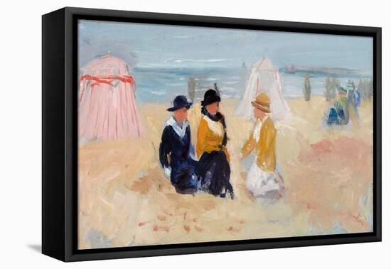 On the Shore, C.1910-14 (Oil on Millboard)-George Leslie Hunter-Framed Premier Image Canvas