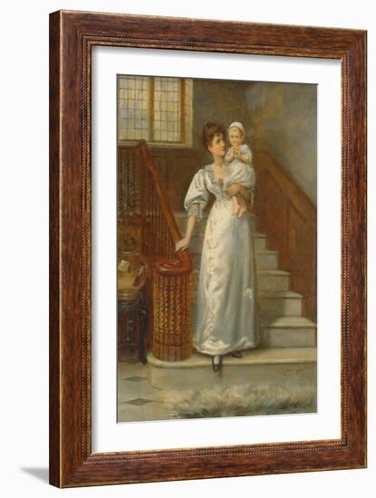 On the Staircase-George Goodwin Kilburne-Framed Giclee Print