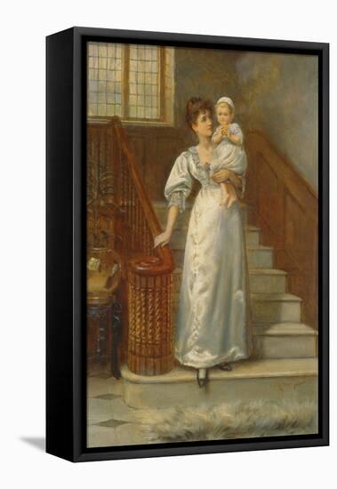 On the Staircase-George Goodwin Kilburne-Framed Premier Image Canvas