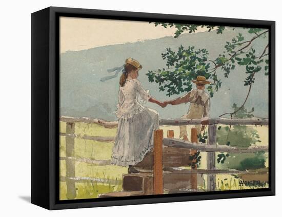 On the Stile, 1878-Winslow Homer-Framed Stretched Canvas