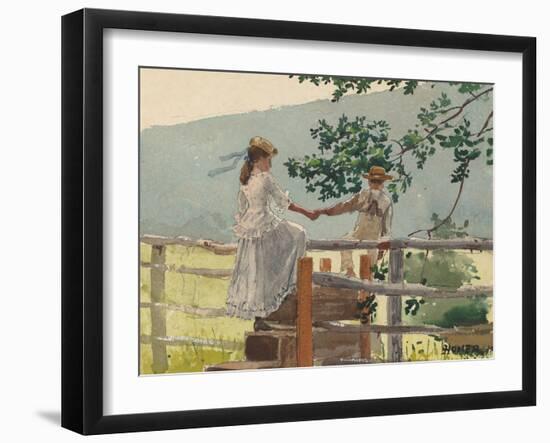 On the Stile, 1878-Winslow Homer-Framed Art Print