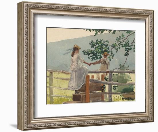 On the Stile, 1878-Winslow Homer-Framed Art Print