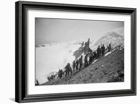 On the Summit of Rainier, 1909-Asahel Curtis-Framed Giclee Print