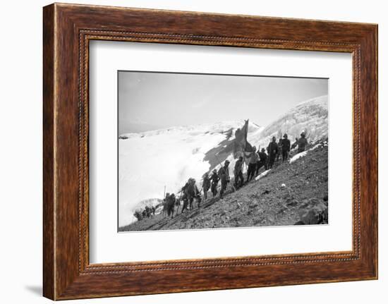 On the Summit of Rainier-Asahel Curtis-Framed Photographic Print