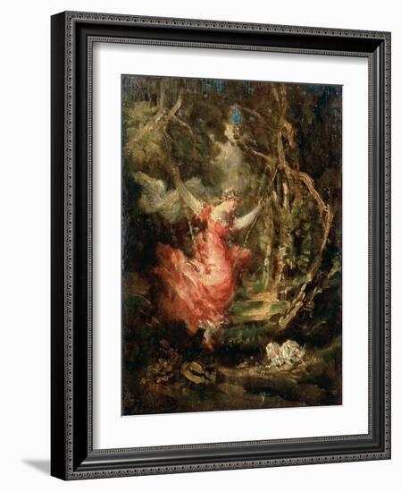 On the Swing, 19th Century-Adolphe-Thomas-Joseph Monticelli-Framed Giclee Print