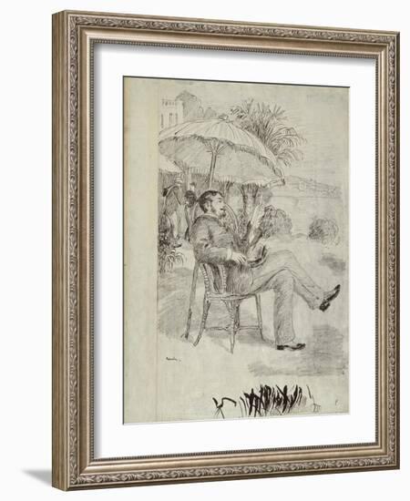 On the Terrace of a Hotel in Bordighera: the Painter Jean Martin Reviews His Bill, 1881-Pierre-Auguste Renoir-Framed Giclee Print