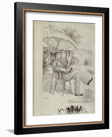 On the Terrace of a Hotel in Bordighera: the Painter Jean Martin Reviews His Bill, 1881-Pierre-Auguste Renoir-Framed Giclee Print