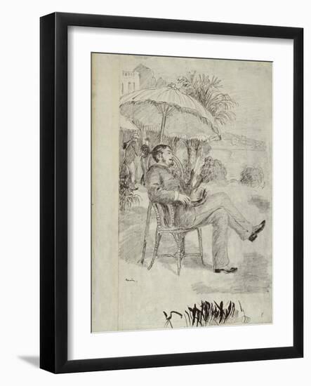 On the Terrace of a Hotel in Bordighera: the Painter Jean Martin Reviews His Bill, 1881-Pierre-Auguste Renoir-Framed Giclee Print