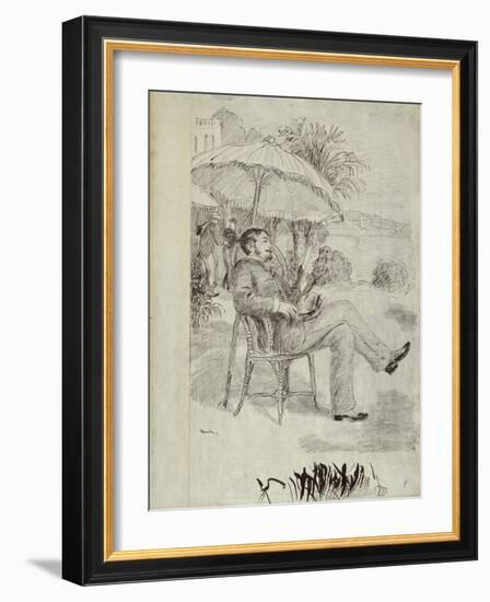 On the Terrace of a Hotel in Bordighera: the Painter Jean Martin Reviews His Bill, 1881-Pierre-Auguste Renoir-Framed Giclee Print