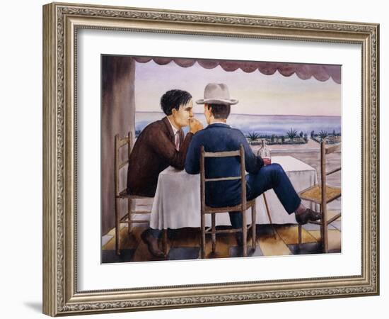 On the Terrace (Self-Portrait)-Georg Schrimpf-Framed Giclee Print