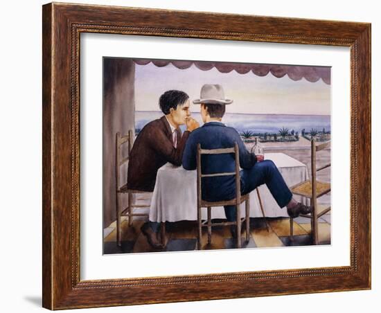 On the Terrace (Self-Portrait)-Georg Schrimpf-Framed Giclee Print