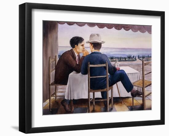 On the Terrace (Self-Portrait)-Georg Schrimpf-Framed Giclee Print