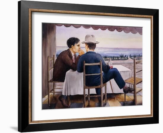 On the Terrace (Self-Portrait)-Georg Schrimpf-Framed Giclee Print