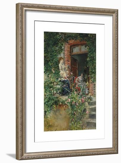 On The Terrace-Giovanni Boldini-Framed Premium Giclee Print