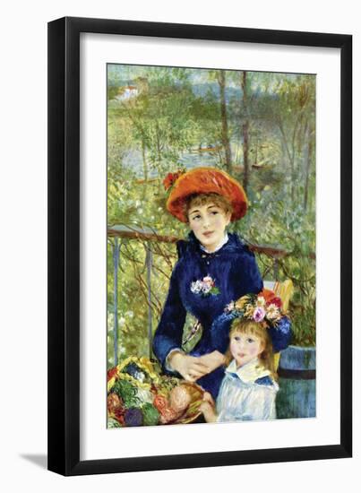 On The Terrace-Pierre-Auguste Renoir-Framed Art Print