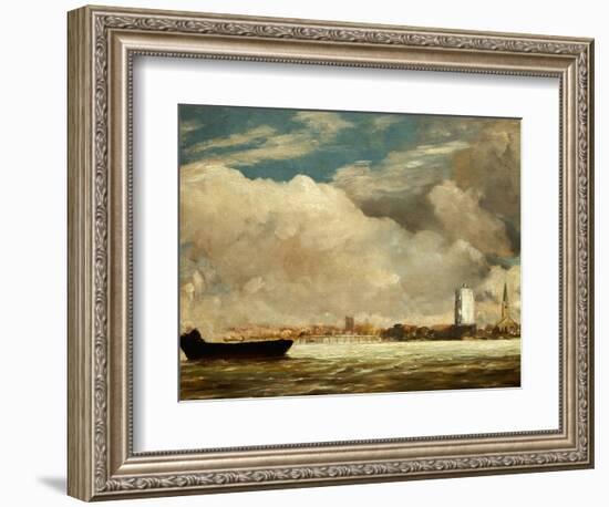 On the Thames Near Battersea Bridge, circa 1816-John Constable-Framed Giclee Print