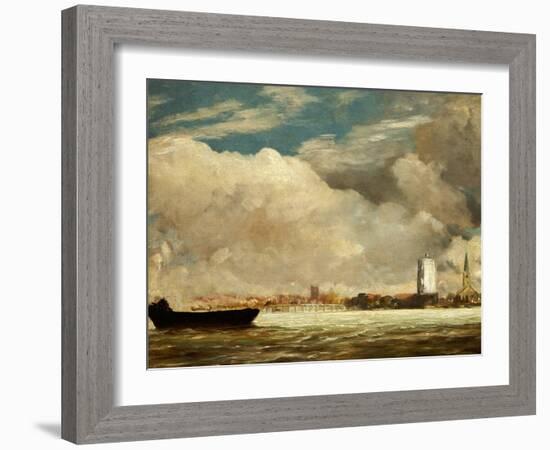 On the Thames Near Battersea Bridge, circa 1816-John Constable-Framed Giclee Print