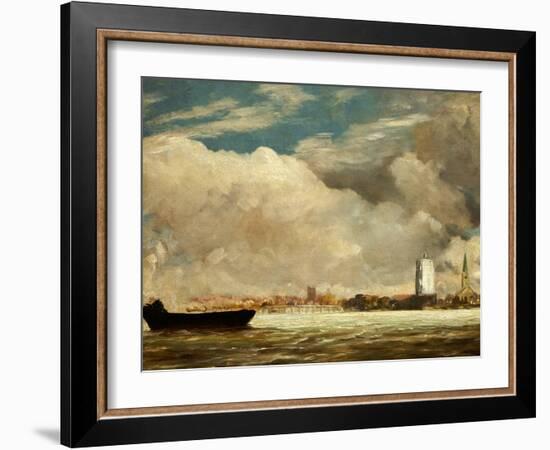 On the Thames Near Battersea Bridge, circa 1816-John Constable-Framed Giclee Print