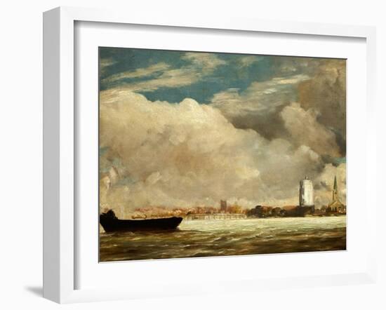 On the Thames Near Battersea Bridge, circa 1816-John Constable-Framed Giclee Print