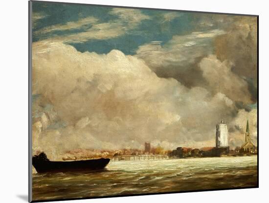 On the Thames Near Battersea Bridge, circa 1816-John Constable-Mounted Giclee Print