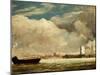 On the Thames Near Battersea Bridge, circa 1816-John Constable-Mounted Giclee Print