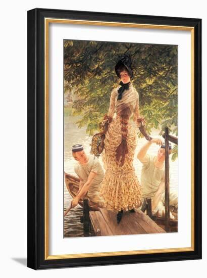 On the Thames-James Tissot-Framed Art Print