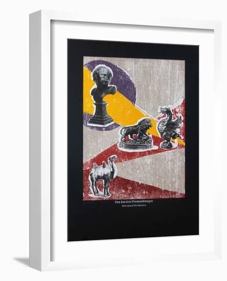 On the Three Metamorphosis, Thus Spoke Zarathustra, 2022 (Woodcut and Silkscreen)-Guilherme Pontes-Framed Giclee Print