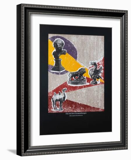 On the Three Metamorphosis, Thus Spoke Zarathustra, 2022 (Woodcut and Silkscreen)-Guilherme Pontes-Framed Giclee Print