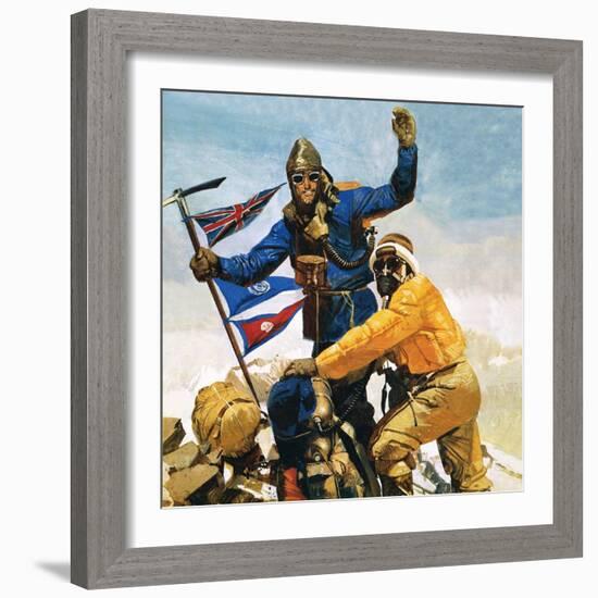 On the Top of Everest-English School-Framed Giclee Print