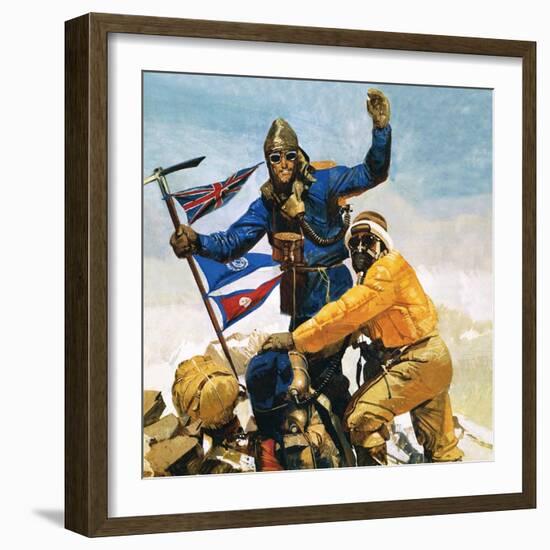 On the Top of Everest-English School-Framed Giclee Print