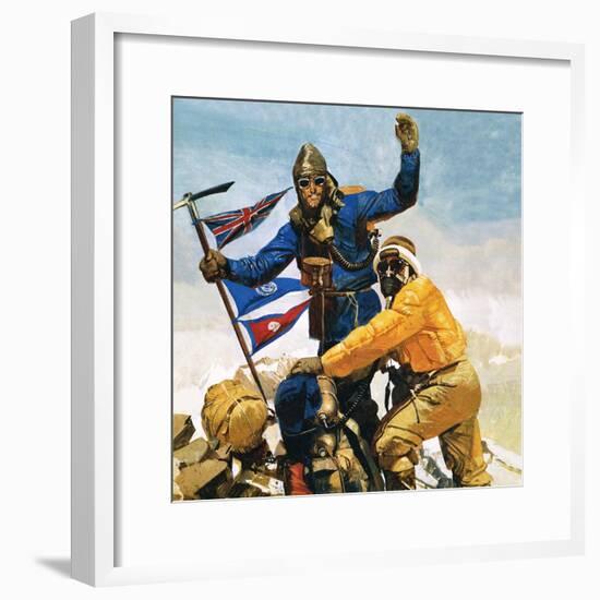 On the Top of Everest-English School-Framed Giclee Print