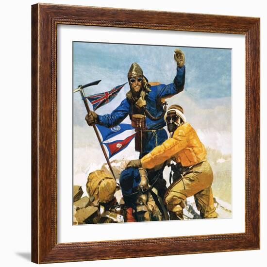 On the Top of Everest-English School-Framed Giclee Print