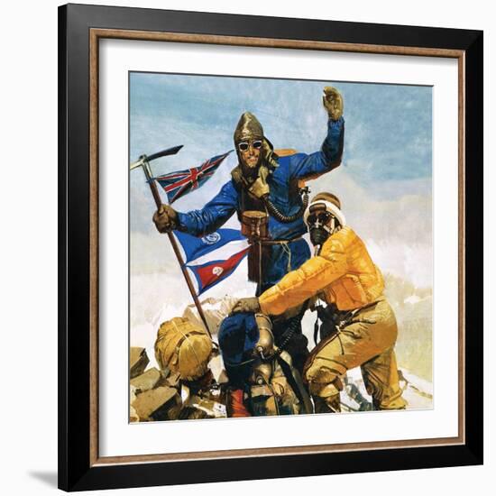 On the Top of Everest-English School-Framed Giclee Print