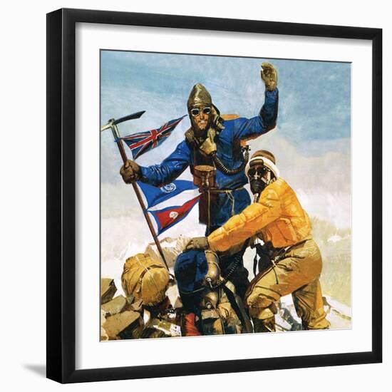 On the Top of Everest-English School-Framed Giclee Print