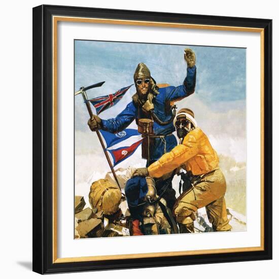 On the Top of Everest-English School-Framed Giclee Print