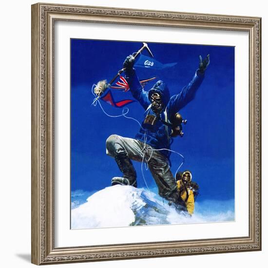 On the Top of Everest-English School-Framed Giclee Print