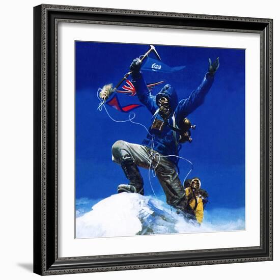 On the Top of Everest-English School-Framed Giclee Print