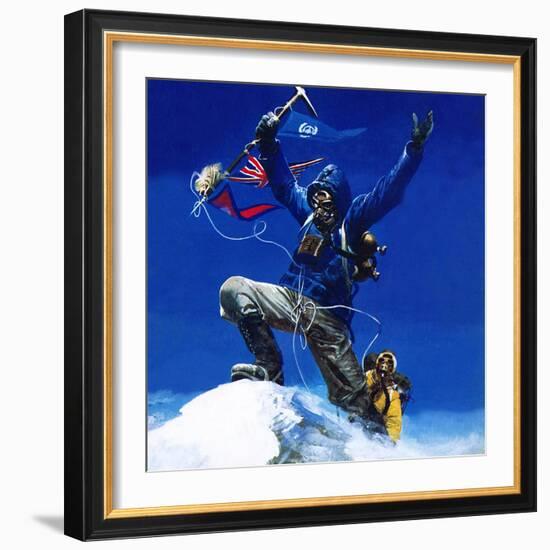 On the Top of Everest-English School-Framed Giclee Print