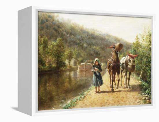 On the Towpath-Edward Lamson Henry-Framed Premier Image Canvas