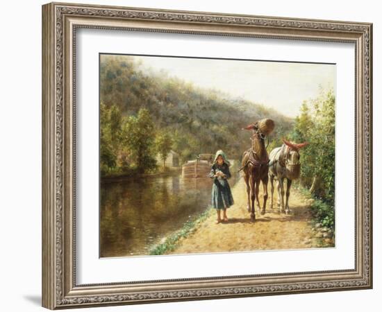 On the Towpath-Henry Edward Lamson-Framed Giclee Print