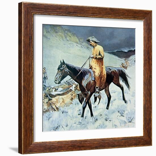 On the Trail-Frederic Sackrider Remington-Framed Giclee Print