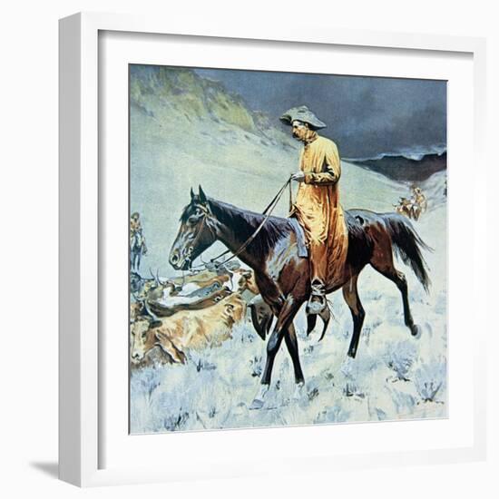 On the Trail-Frederic Sackrider Remington-Framed Giclee Print